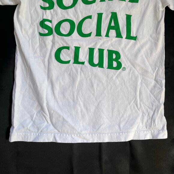 Anti Social Social Club Green Logo Pink Rose Tee Made in USA Size S - Picture 9 of 11
